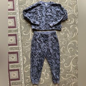 JoyLab Black and Gray Camouflage Top and Jogger Bottoms